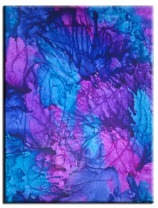 Pink ,Purple, Blue and Aqua Crayon Painting