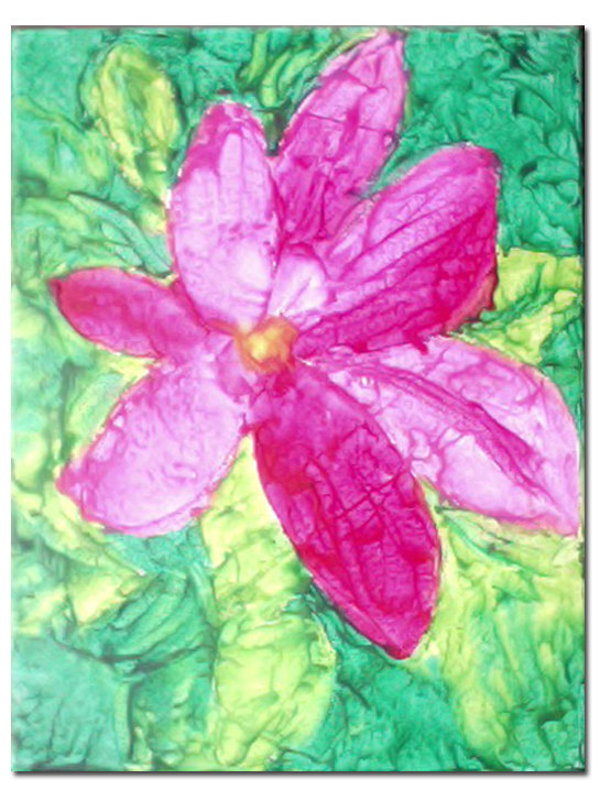 Flower Crayon Painting