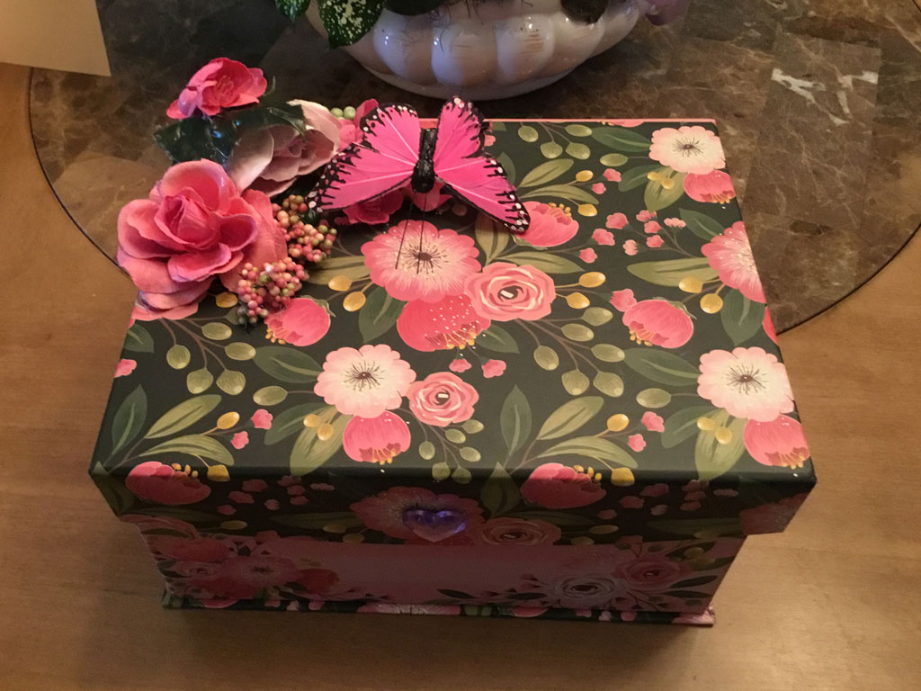 Pink Flower Box and Pink Butterfly