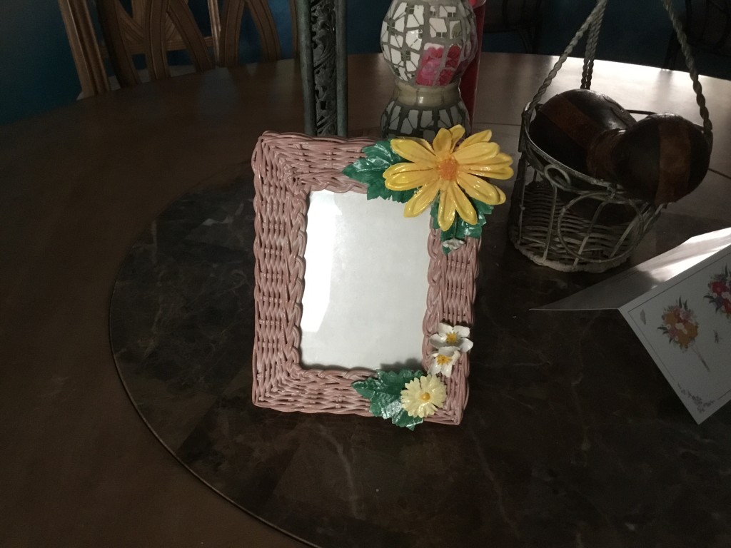 Small Wicker Frame with Yellow Flowers
