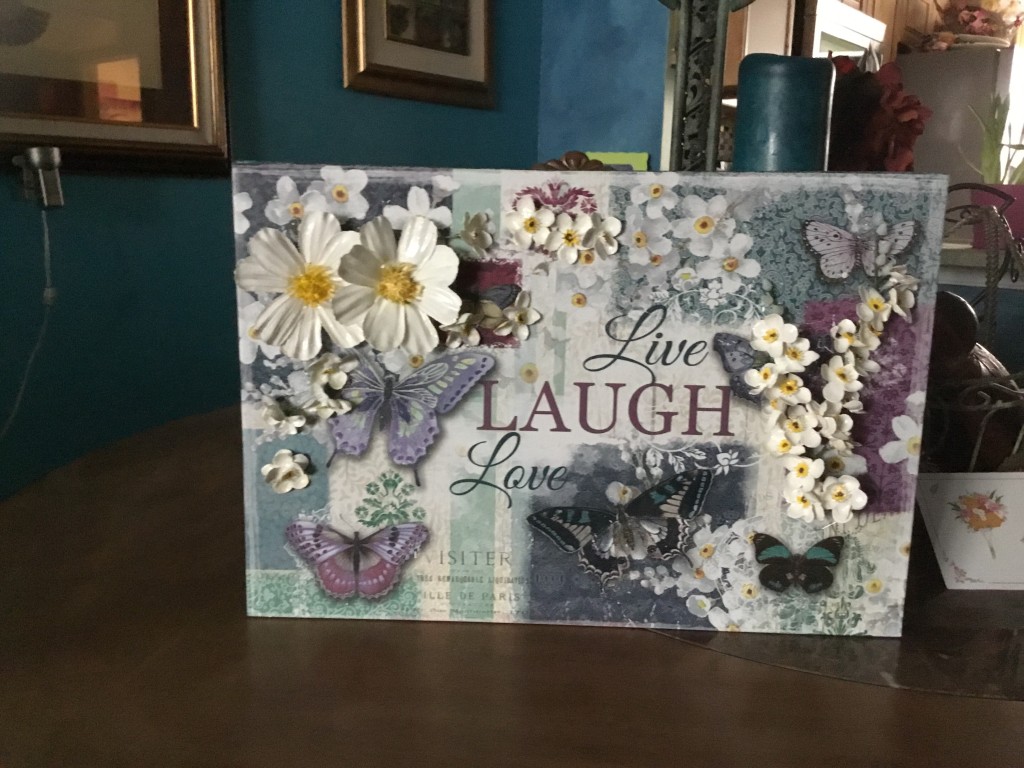 Live, Laugh, Love with White Flowers Live